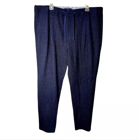 Vineyard Vines Mens Pants Size XXL Nautical Navy Pleated Wool Knit Drawstring